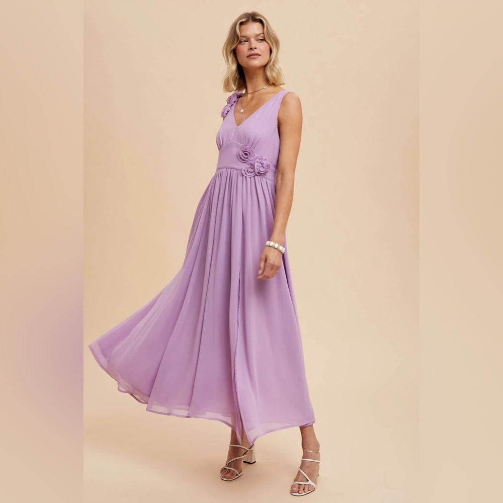 Floral rosette Lavender dress